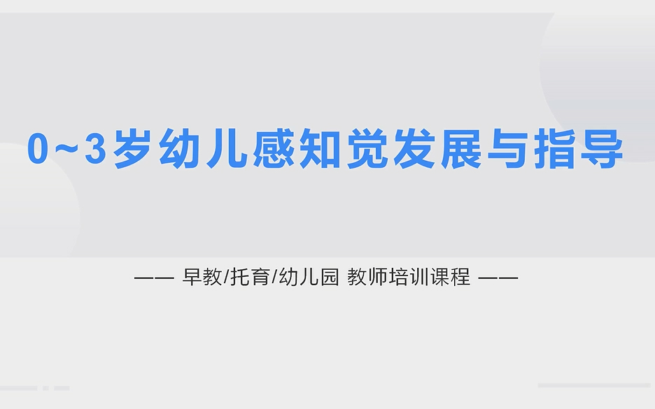 《0-3岁幼儿感知觉发展与指导》-培训